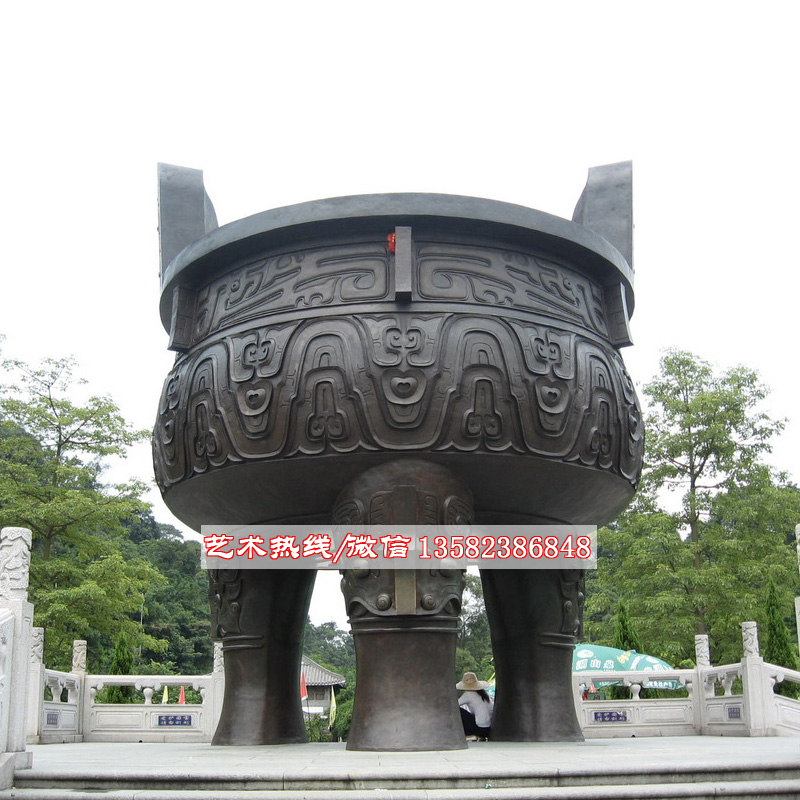 大型铸铜鼎雕塑厂  法制文化广场圆形铜鼎价格
