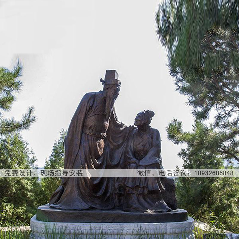 曲阳县铸铜雕塑厂 公园二十四孝铜雕人物 名人铜雕像制作报价